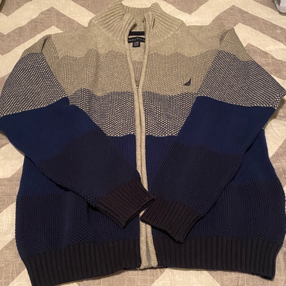 Boys Nautical Full zip sweater size 14/16